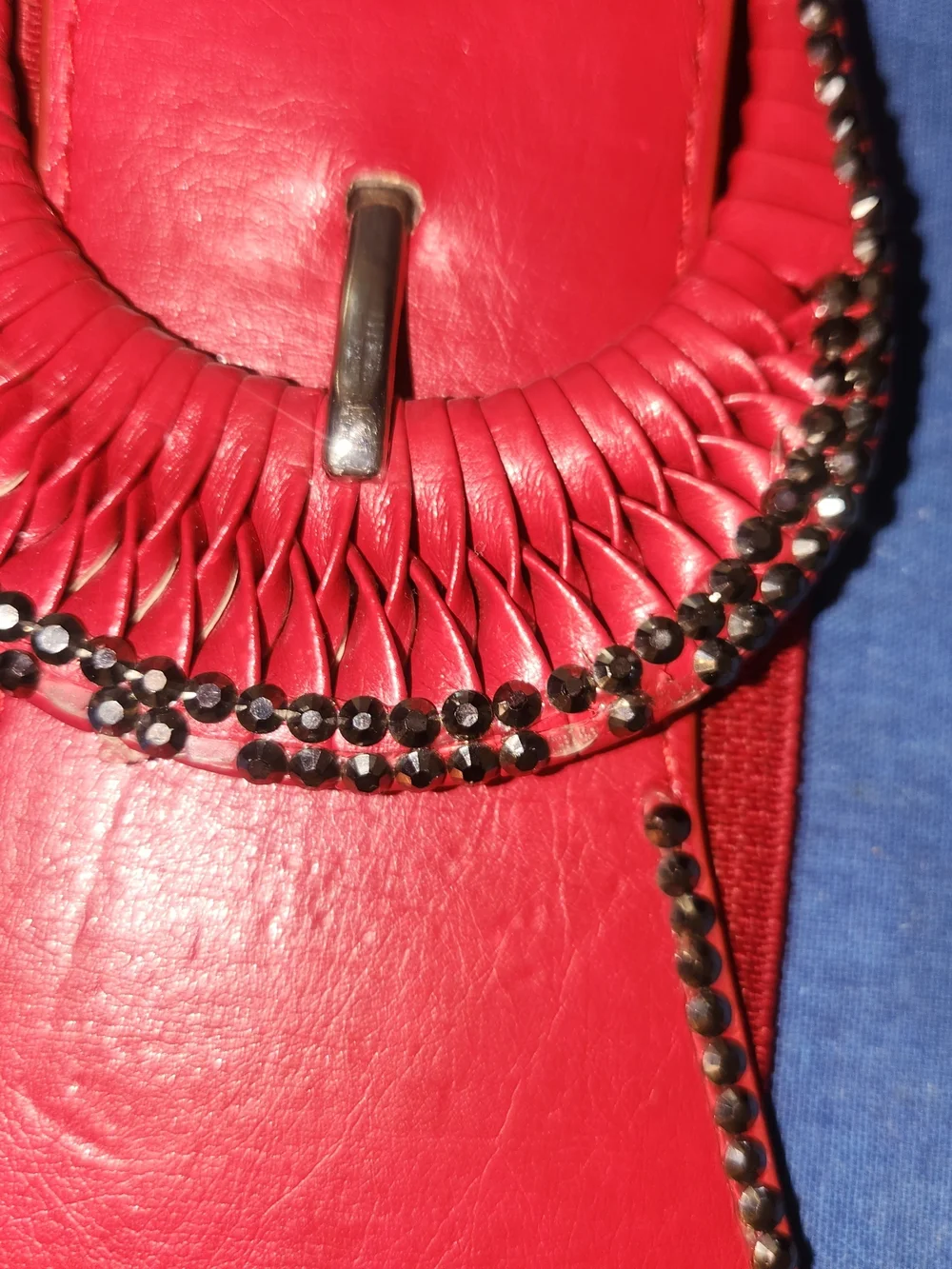 Wide Red Elastic Belt with Decorative Buckle